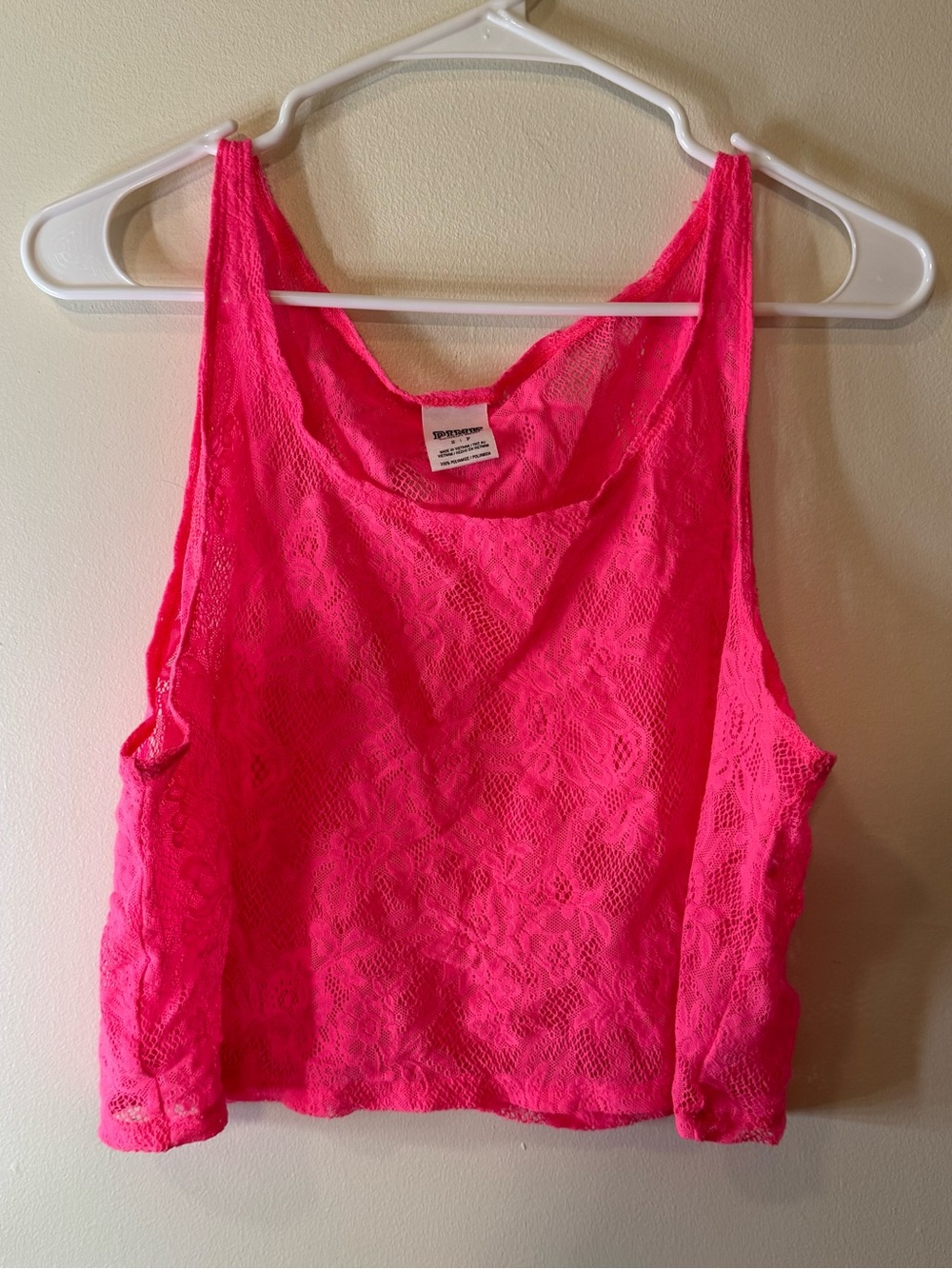 PINK Victoria's Secret Neon Pink Lace Tank